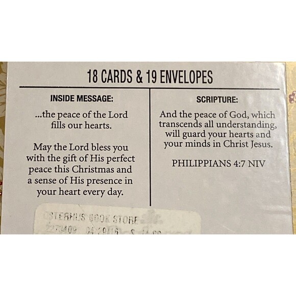 Christmas Greeting 18 Card Pack Glittery Snowflake DaySpring 8”by 5” Scripture - Picture 4 of 14